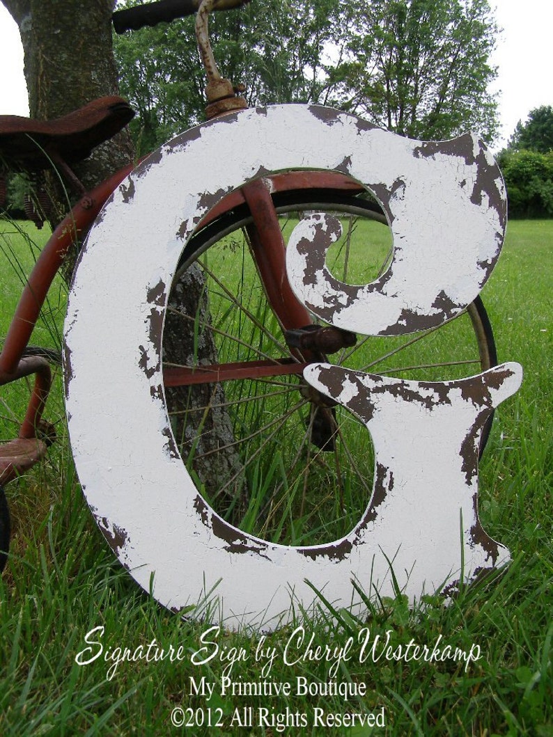 LARGE WOODEN LETTERS Wooden Letters for Weddings Wall Letters for Nursery Large Letter G Rustic Wooden Wall Letters Guest Book Idea image 3
