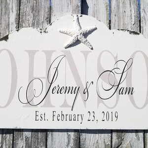 Last Name Sign | Established Sign | Shabby Chic Beach House Sign | Family Name Sign | Rustic Beach House Decor |Nautical Decor |Wedding Sign