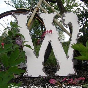 Large Painted WOODEN LETTER | Wooden Letter W | Large Wooden Letters for Weddings | Wooden Wall Letters | Wooden Guest Book |Nursery Letters