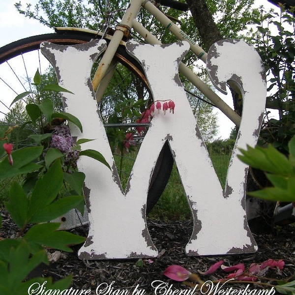 Large Painted WOODEN LETTER | Wooden Letter W | Large Wooden Letters for Weddings | Wooden Wall Letters | Wooden Guest Book |Nursery Letters