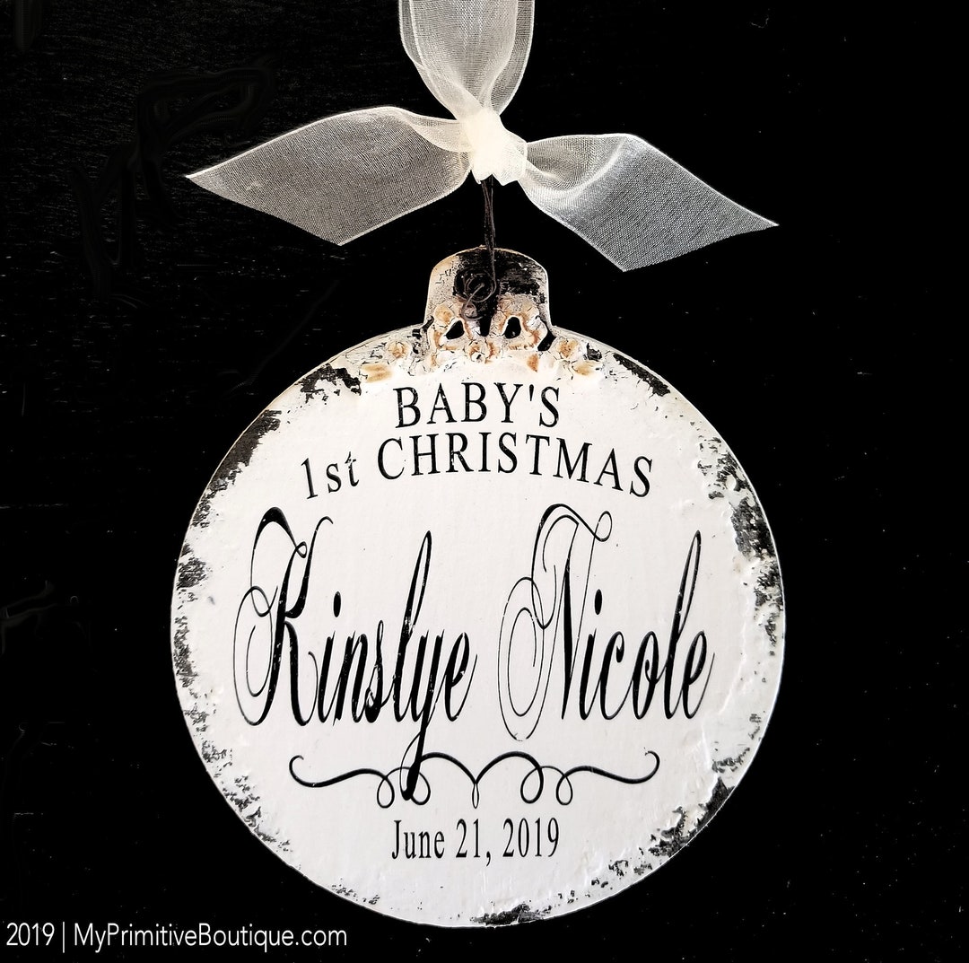 Babys First Christmas Ornament Personalized Christmas Etsy