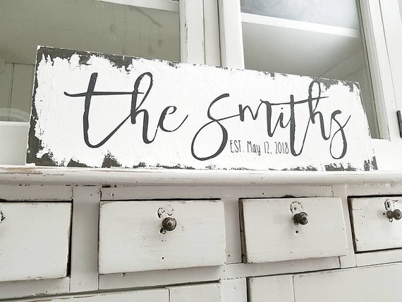 Custom Last Name Sign | Wooden Established Sign | Family Name Sign | Rustic Wall Decor | Vintage Wedding Decor | Calligraphy | Custom Signs