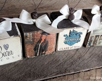 Personalized Graduation Ornament | Photo Ornament | Christmas Ornament | College Graduation | High School Graduation | Wooden Block Ornament