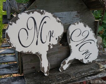 Mr & Mrs Wooden Wedding Signs | Rustic Wooden Wedding Paddle Signs | Unique Rustic Wedding Signs |Custom Wedding Signs |Rustic Wedding Decor