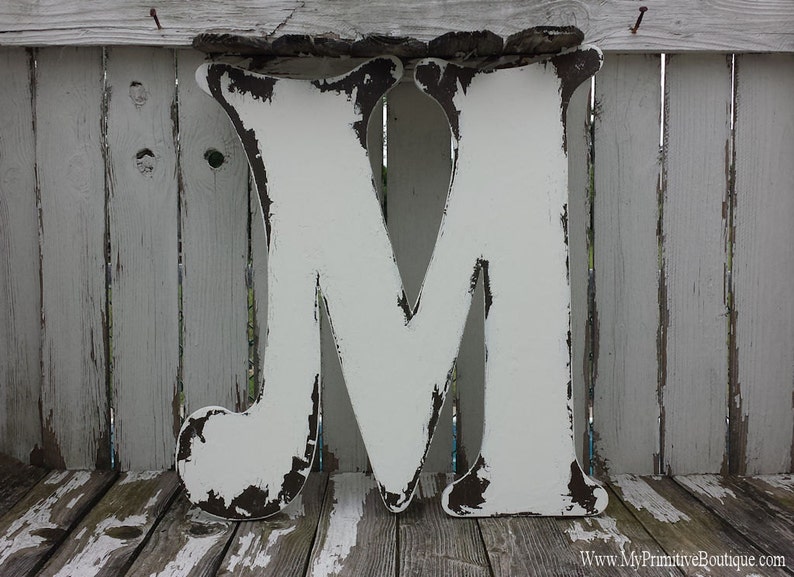 Large Wood Letter Wooden Wedding Letters Wooden Guest Book Alternative Wooden Letter M Letters Made of Wood Wedding Decor Nursery image 1