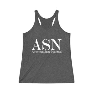 American State National Women&#39;s Tri-Blend Racerback Tank | Fitted Tank Top | Sovereign | Patriots | Warriors