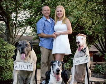 Rustic Save The Date Signs for the Dogs | Engagement Photo Props | Rustic Photo Props | Wedding Announcment Sign | Custom Engagement Signs
