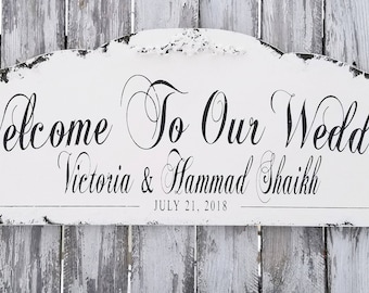 Wedding Welcome Sign | Wooden Welcome Sign  | Rustic Wedding Sign | Rustic Wedding Decor | Welcome to Our Wedding Sign | Beach Wedding Sign