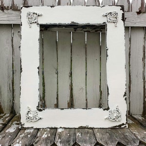PICTURE FRAME | Open Frame | Shabby Chic Frame | Ornate Frame | Wedding Frame | Large Wood Frame | Wedding Decor | Vintage Frame |Distressed