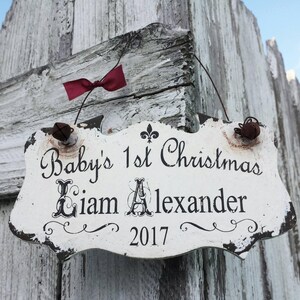 Baby's First Christmas Ornament Personalized Baby's 1st Christmas Ornament Baby Gift for Girl or Boy Baby Ornament Rustic Ornament image 2