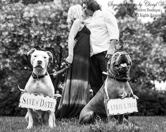 Engagement Signs | Save The Date Signs |  Save the Date Signs for Dogs | Engagement Photo Props | Rustic Wedding Decor |Rustic Wedding Signs