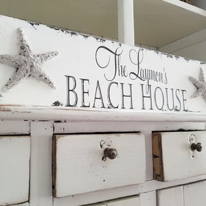 CUSTOM NAME SIGN | Beach House Decor | Starfish | Family Name Sign | Nautical Sign | Last Name Sign | Seaside Decor |Rustic Lake House Decor