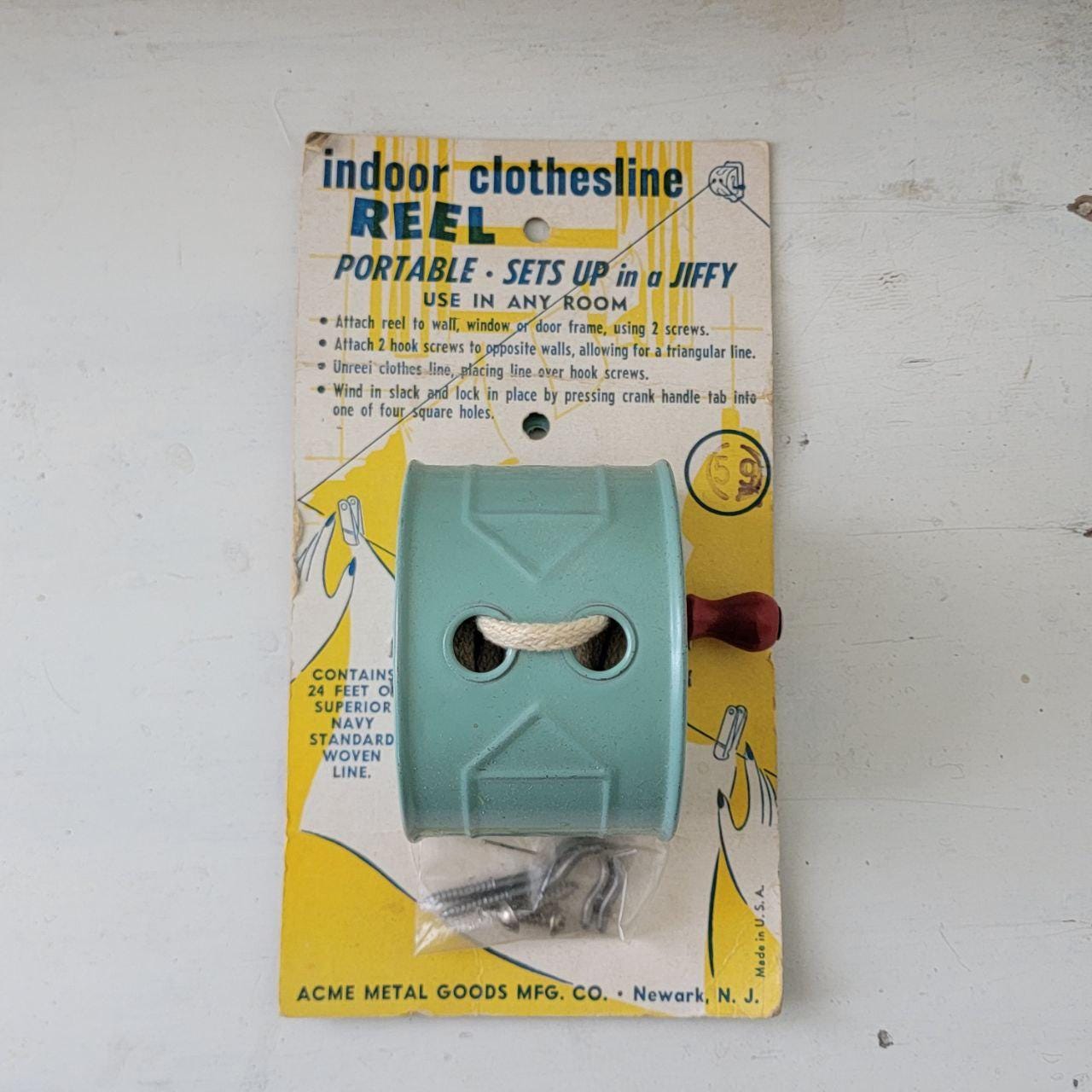 Vintage Retractable Clothesline - Etsy