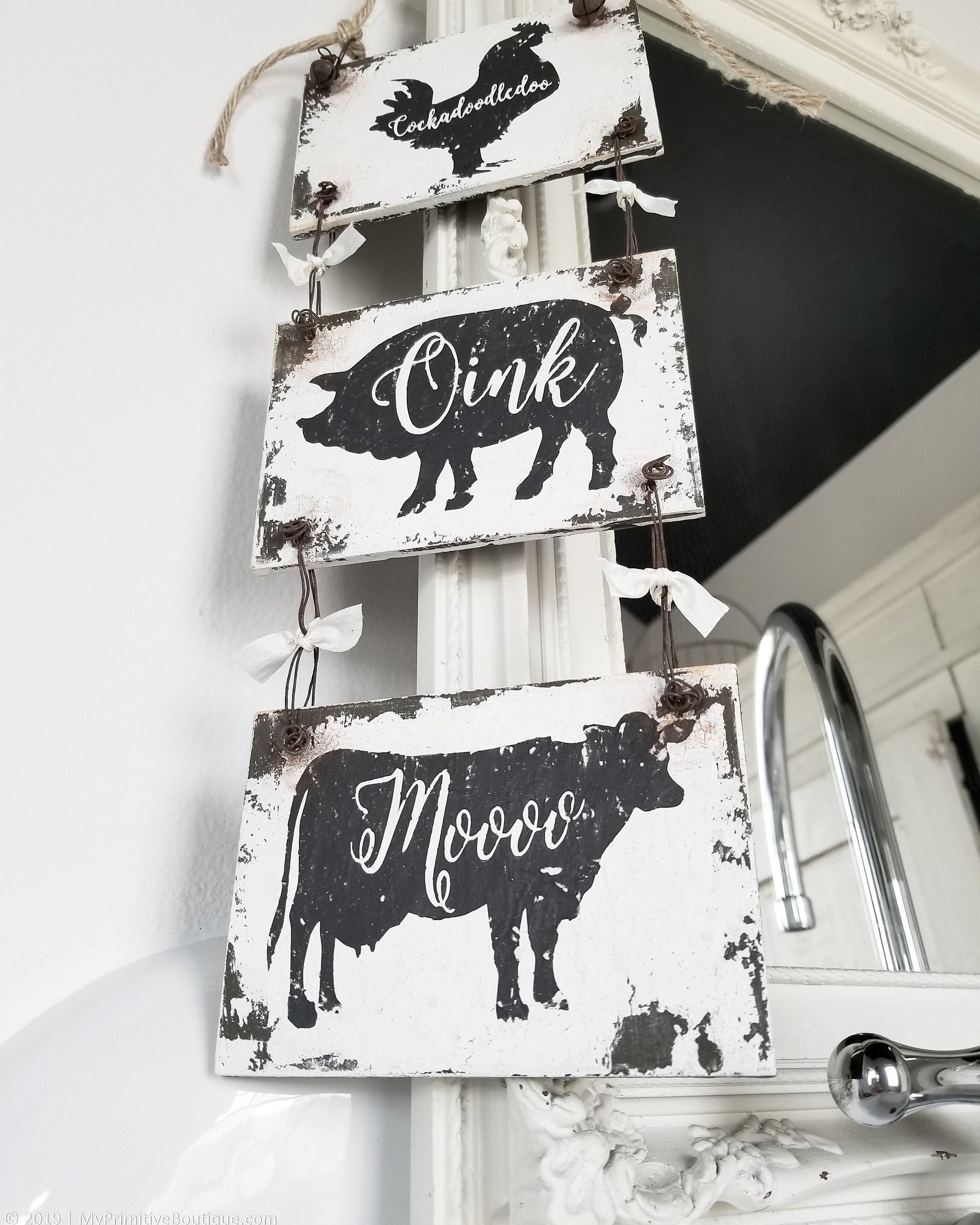 Farmhouse Kitchen Signs Farmhouse Decor Cow Pig Etsy