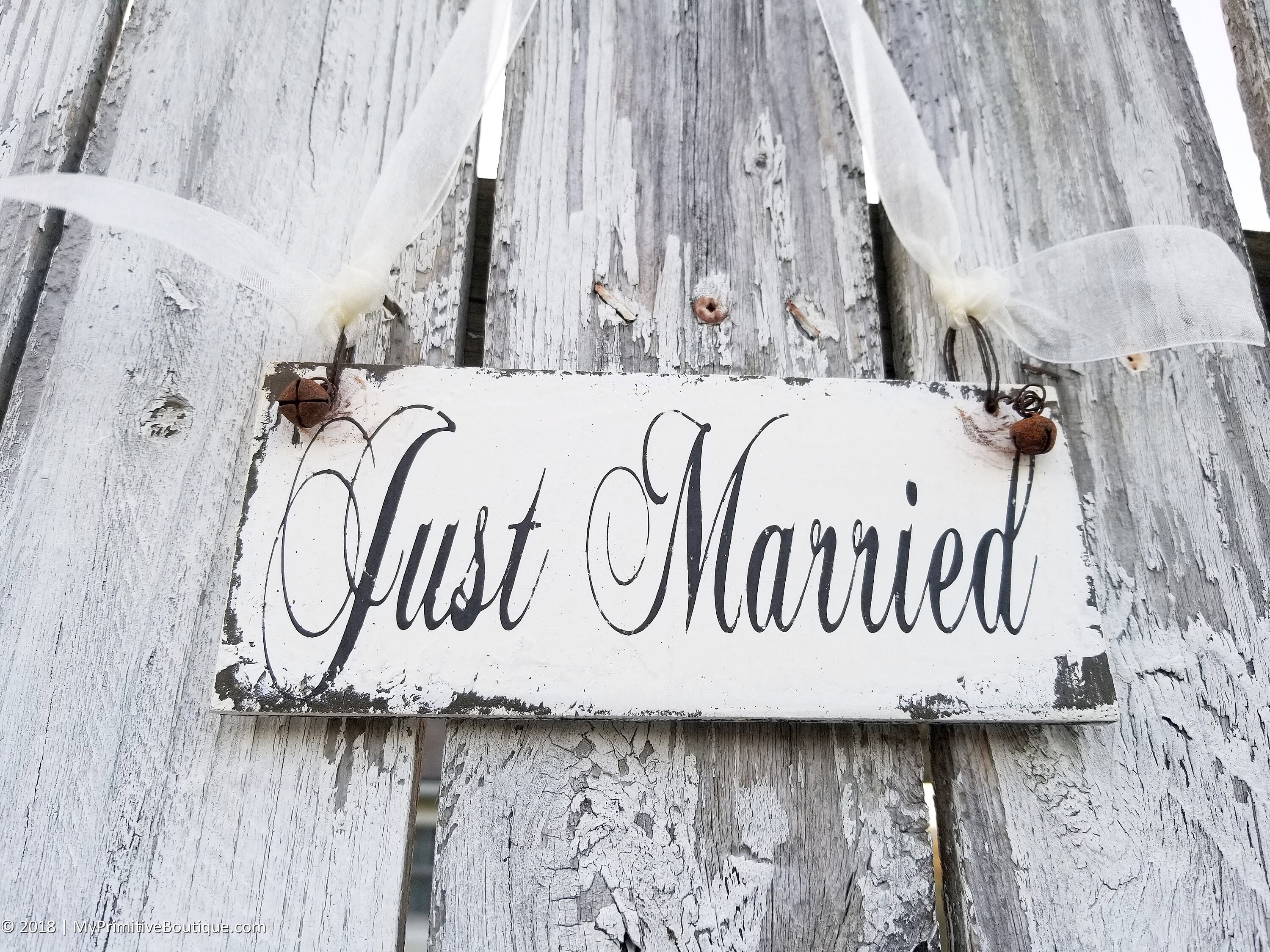 Just Married Sign | Double Sided Honeymoon Door Sign | Rustic Wedding ...