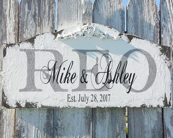 Small Established Sign | Last Name Sign | Wooden Family Name Sign | Rustic Wedding Sign | Vintage Inspired Wedding | Shabby Cottage Decor |