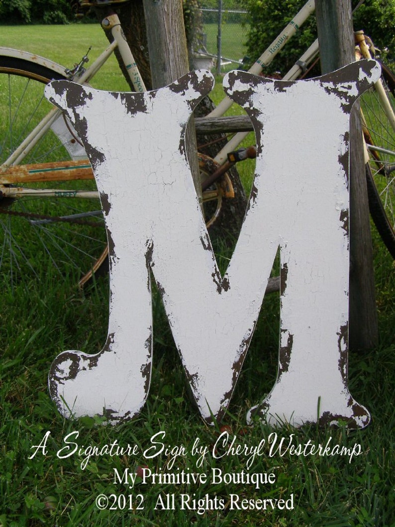 Large Wood Letter Wooden Wedding Letters Wooden Guest Book Alternative Wooden Letter M Letters Made of Wood Wedding Decor Nursery image 3