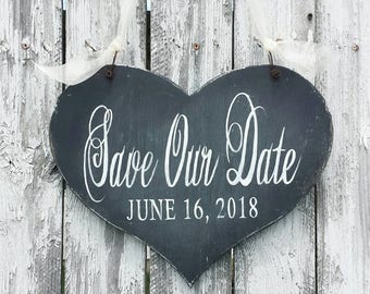Save Our Date | Create Your Own Save the Date Announcements | Photo Prop Sign | Engaged Sign | Save The Date Photo Prop |Rustic Wedding Sign
