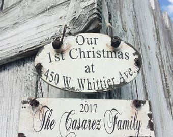 Personalized Our First Christmas Ornament | Custom Address Ornament | Our First Home Christmas Ornament | Housewarming | Realtor Gift Idea