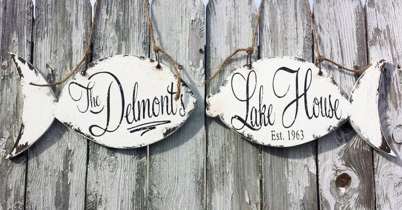 Personalized Beach House Signs Decor Rustic Image 0