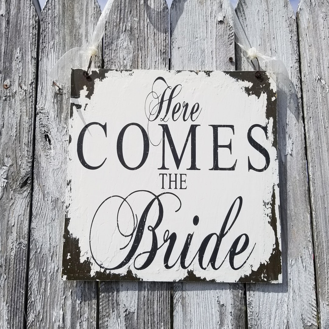 Here Comes The Bride, Wedding Decor, Flower Girl Sign, Wedding