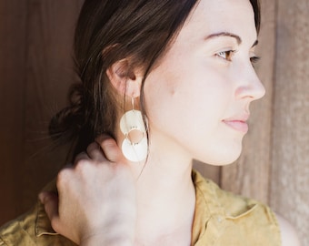 Geometry Earrings, Statement Earrings, Bold Earrings, Gift for Her, Tassel Fringe Earrings, PETAL