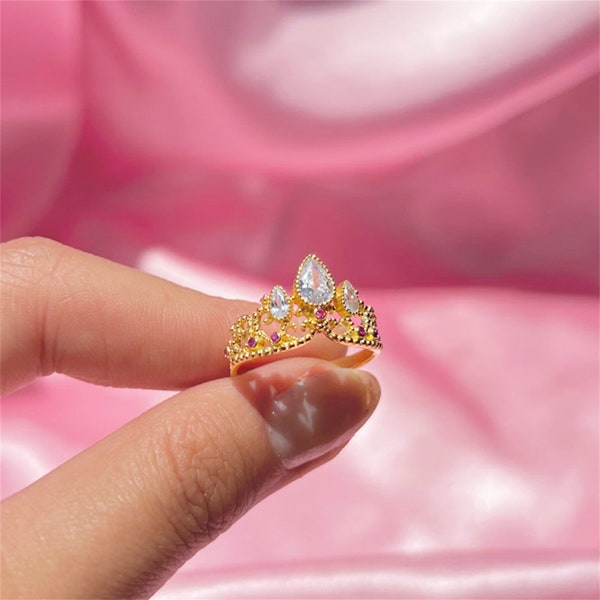 Princess Crown Ring, Princess Jewelry, Geek Jewelry, Princess Crown Engagement Ring