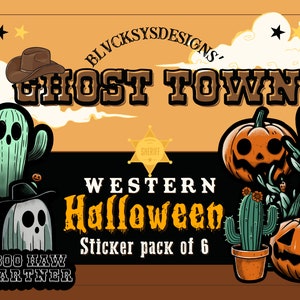 Creepin It Country Western Cowboy Cactus Ghost Halloween Adesivos Pacote Planejador Laptop Adesivos Boot Scootin Spooky Summerween Decalques