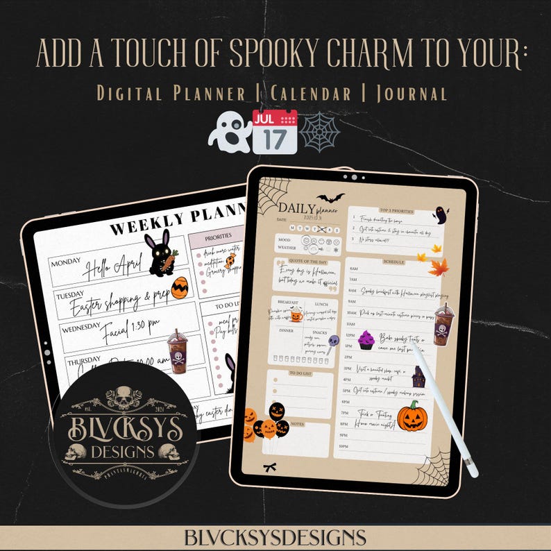 Summerween Party Multi-use Sticker Set of 11 PNG Digital Download Designs: Spooky Printable Boo Basket DIY Craft Halloween In The Summer image 5