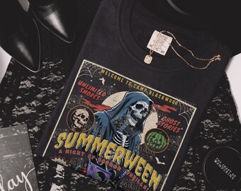 Summerween Reaper Horror Movie Poster Slasher Summer Camp Comfort Colors Shirt Boo Basket Gift Idea 80s Retro Horror Movie Vibe Folk Horror