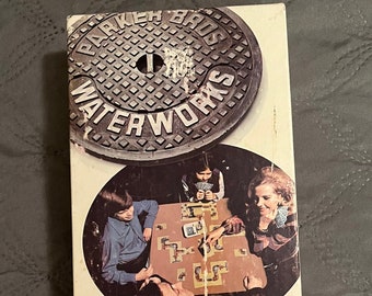 Waterworks, Leaky Pipe Card Game, 1972 Parker Brothers, Plumber's Manual, cards, 8 pipe wrenches, Plastic card holder, Vintage card game