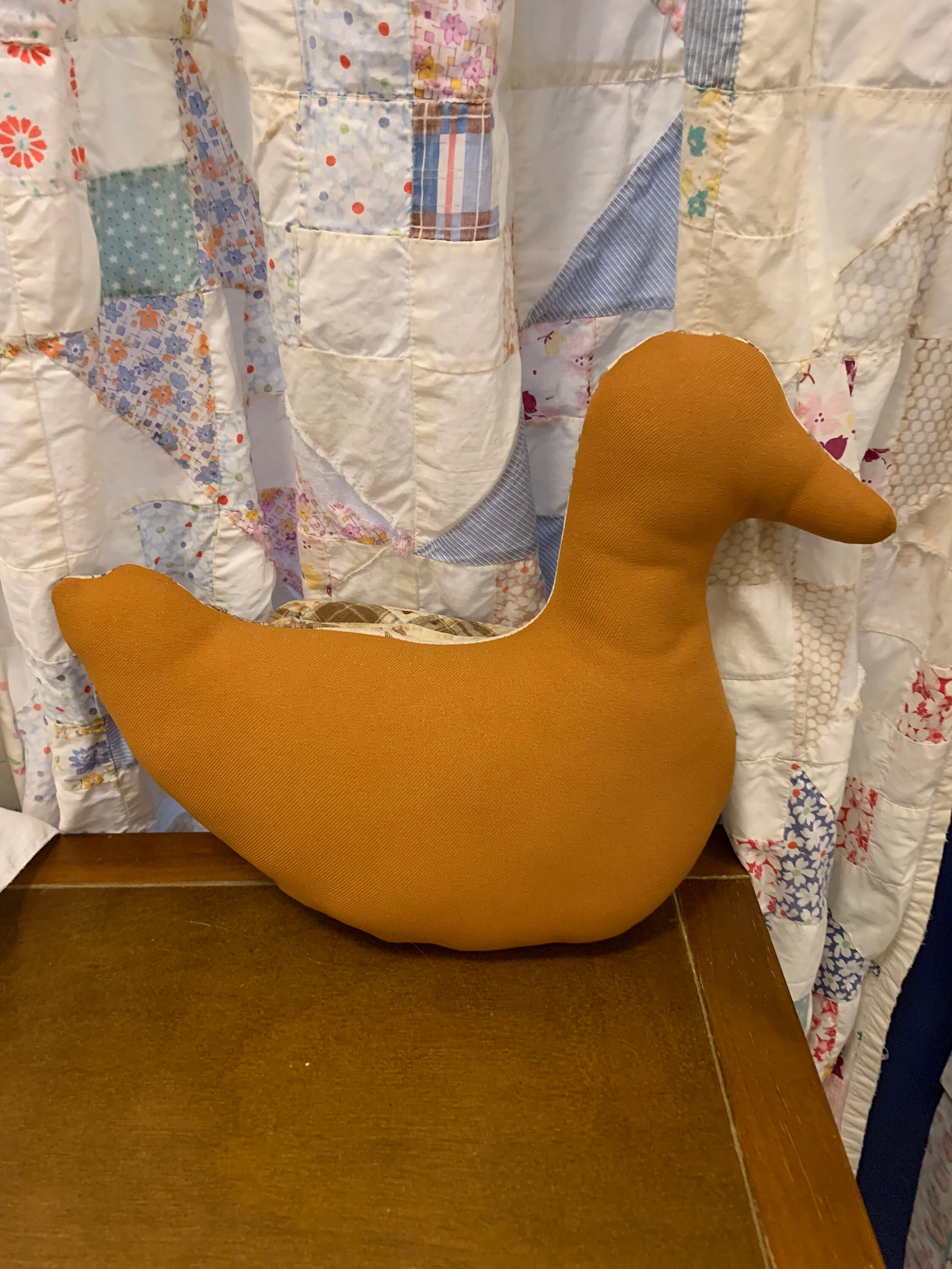 Vintage Quilted Duck Pillow handmade stuffed animal made Etsy