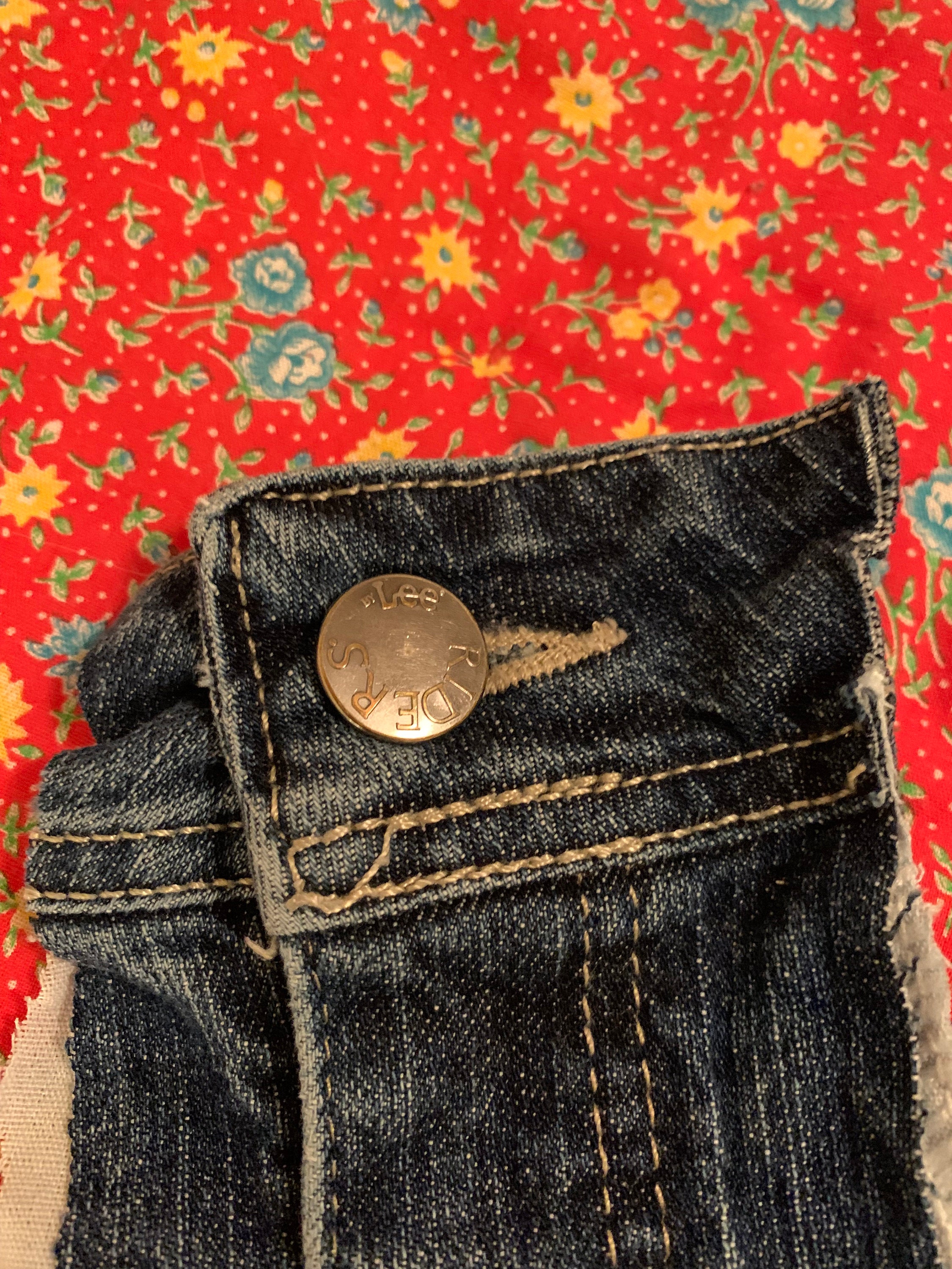 Denim Blue Jeans Pockets and Zippers with metal buttons 2 Etsy
