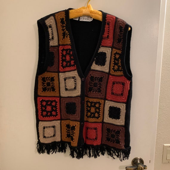 Vintage Rafaella Vest - Granny Square Style Vest w