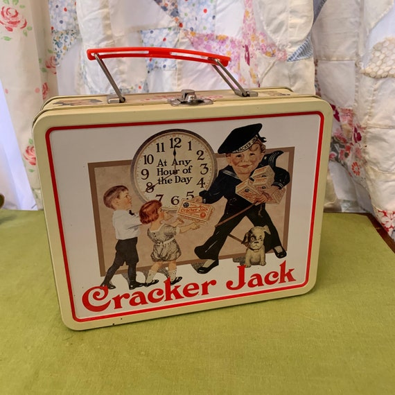 Vintage Cracker Jack Lunch Box Tin Metal 2001 Recot At Etsy
