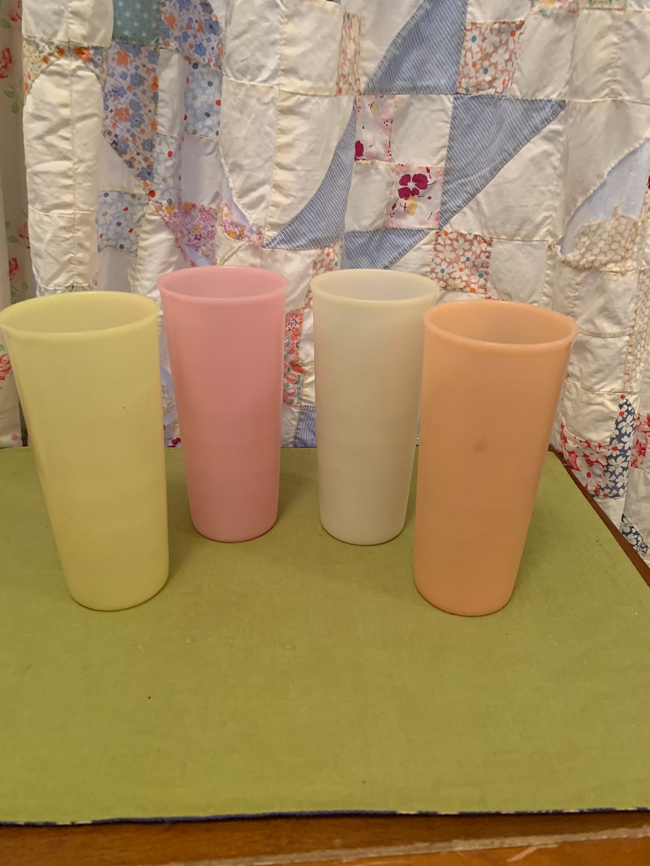 Vintage Tupperware plastic glasses set of 4 tall pastel Etsy