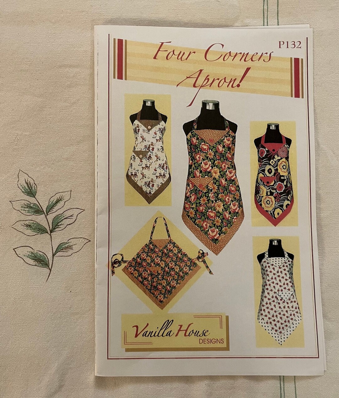 Fou Rcorners Apron Pattern Four Corners Apron Vanilla House Designs Pattern P132 2006 - Etsy