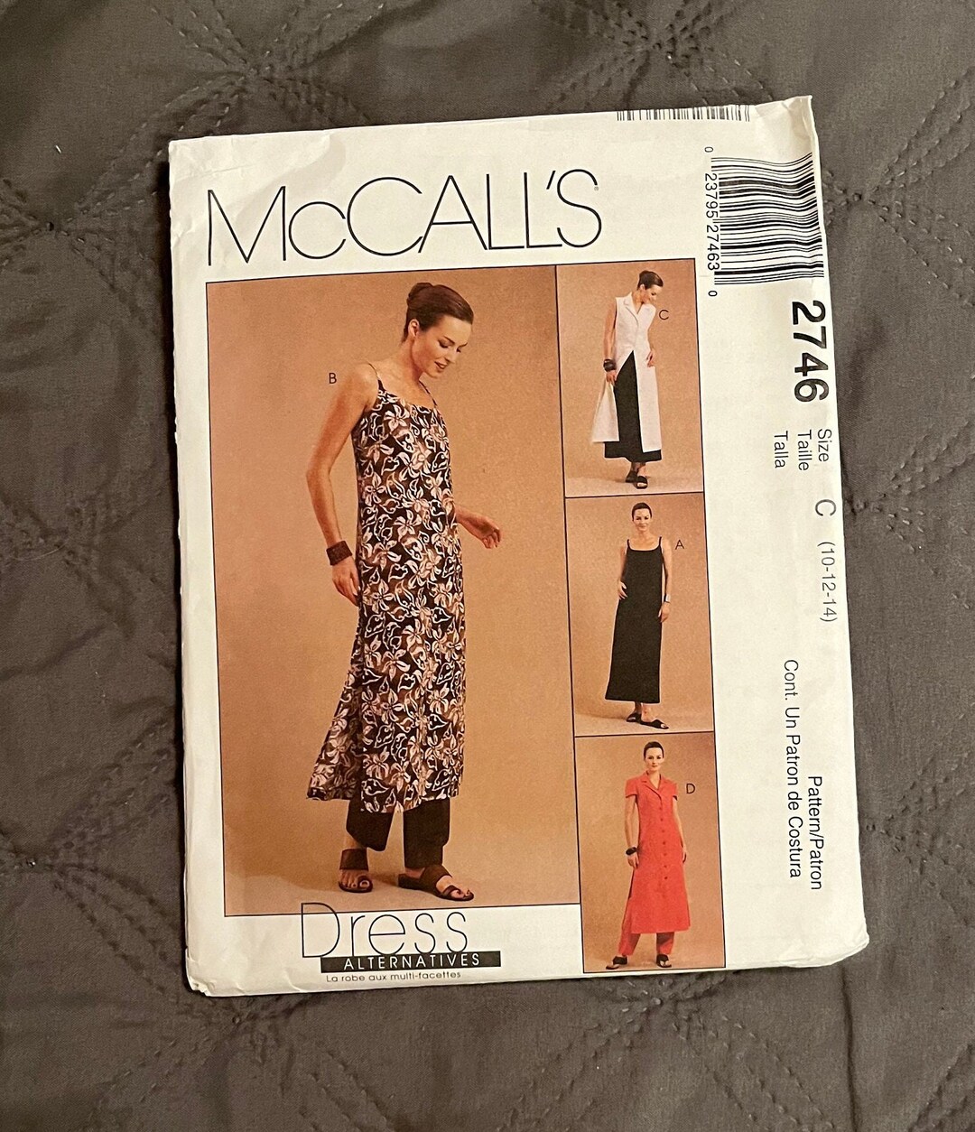 Slipdress, Dress, Pants Pattern, Mccall's 2746, Size C: 10, 12, 14 ...