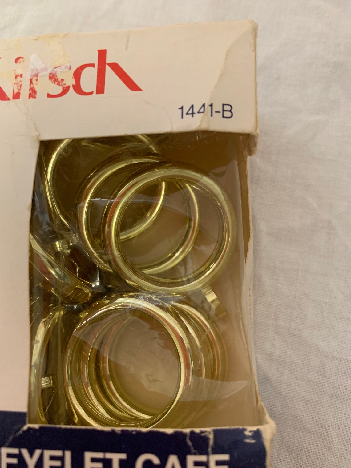 Vintage Kirsch Cafe Rings 1 box 14 Eyelet Cafe Rings Etsy