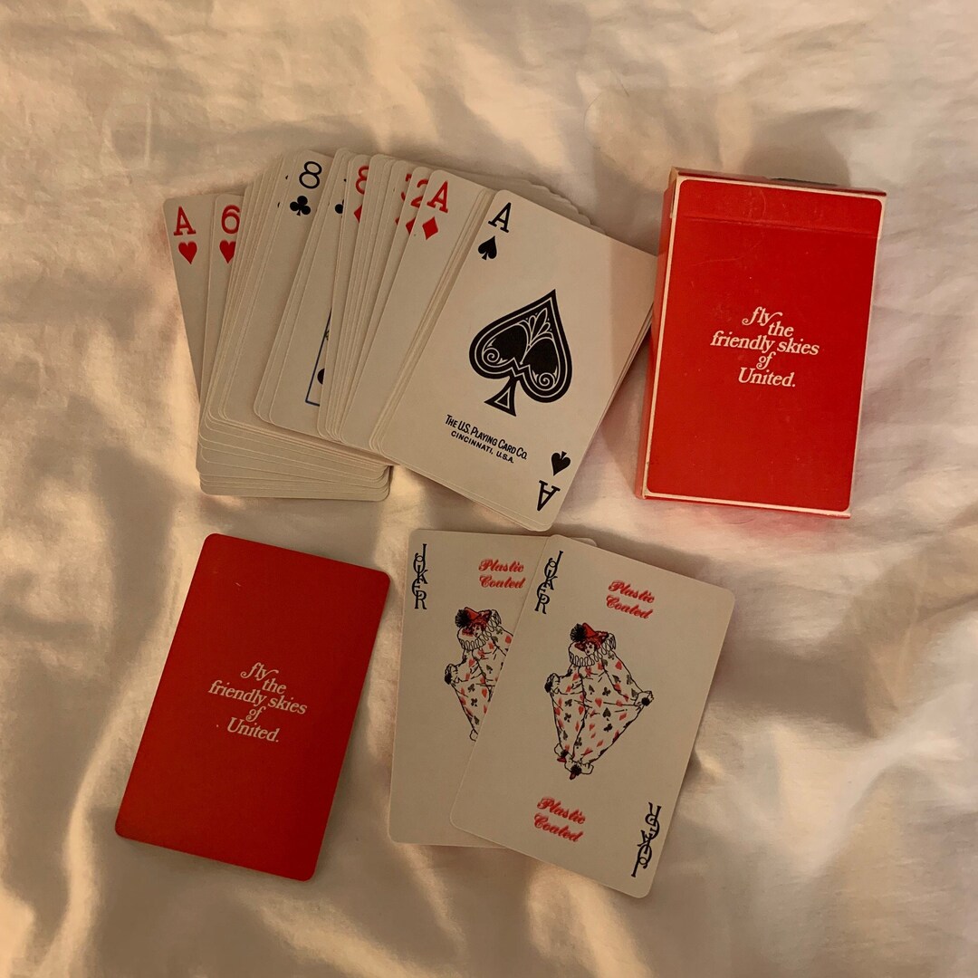 Vtg United Airlines Playing Cards Deck of Cards Red W/ Etsy