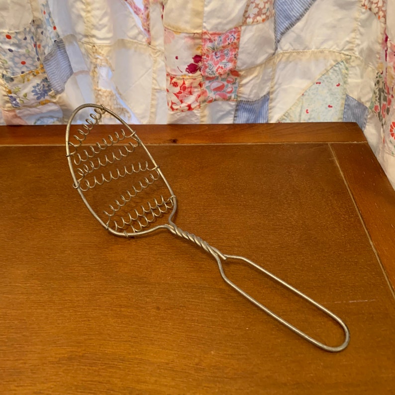 Vintage Wire Whisk with Curly Coiled Wire Unique metal whisk Etsy