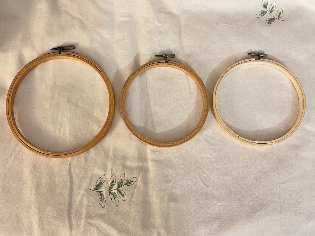 3 Vintage Wood Embroidery Hoops / Frames With Screws Two Etsy