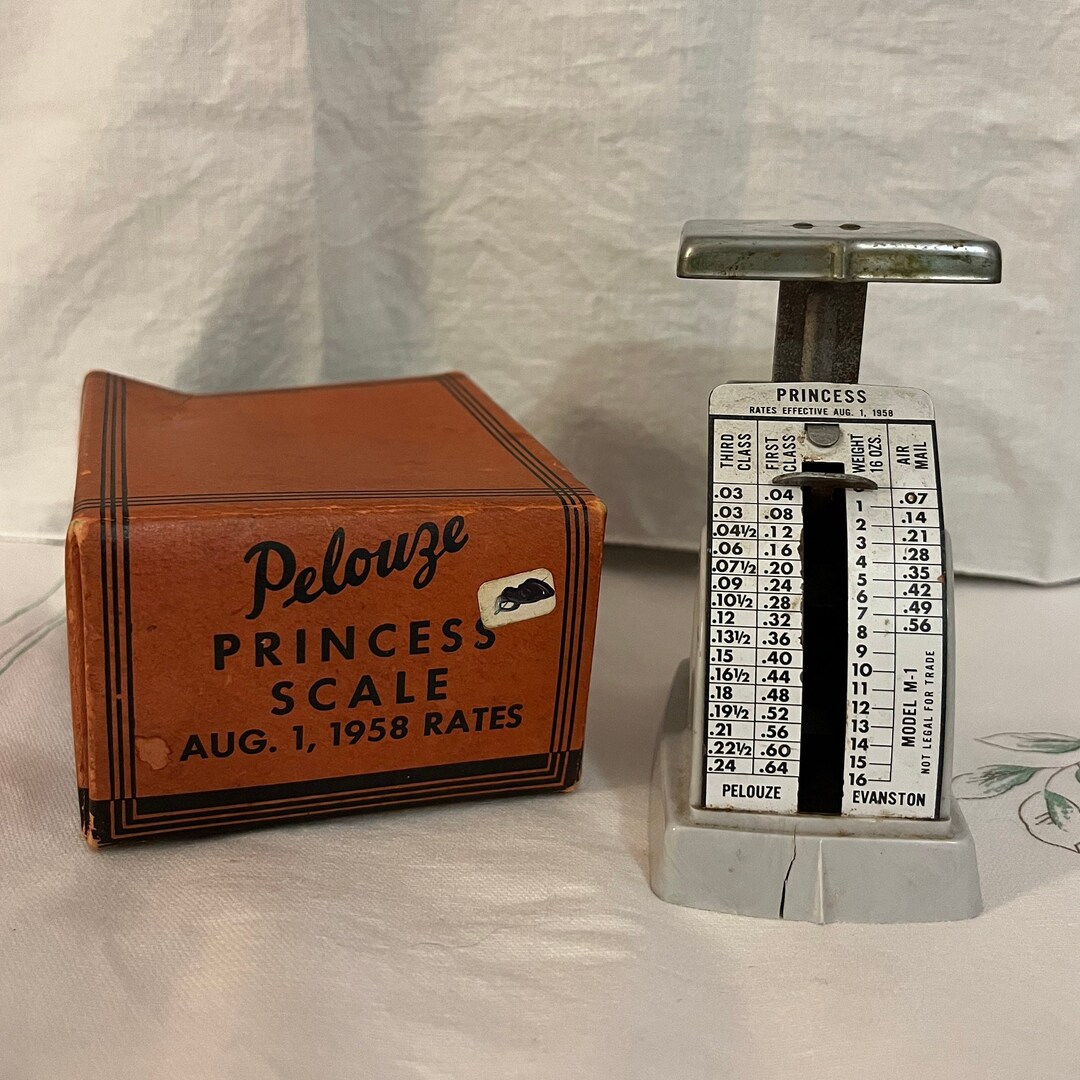 Vintage Scale, Pelouze Princess Scale Postage Rates 1958, Springloaded