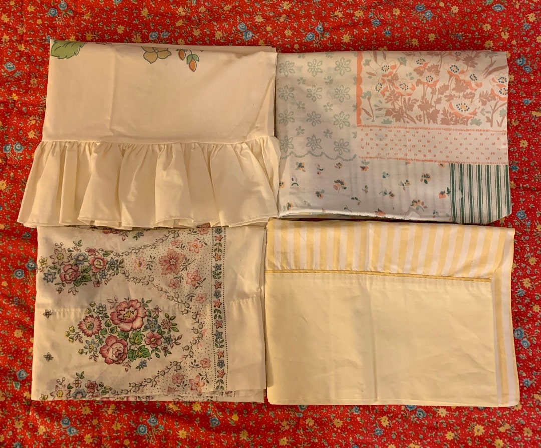4 Vintage Pillowcases Mix and Match Cases / Pillowslips Etsy