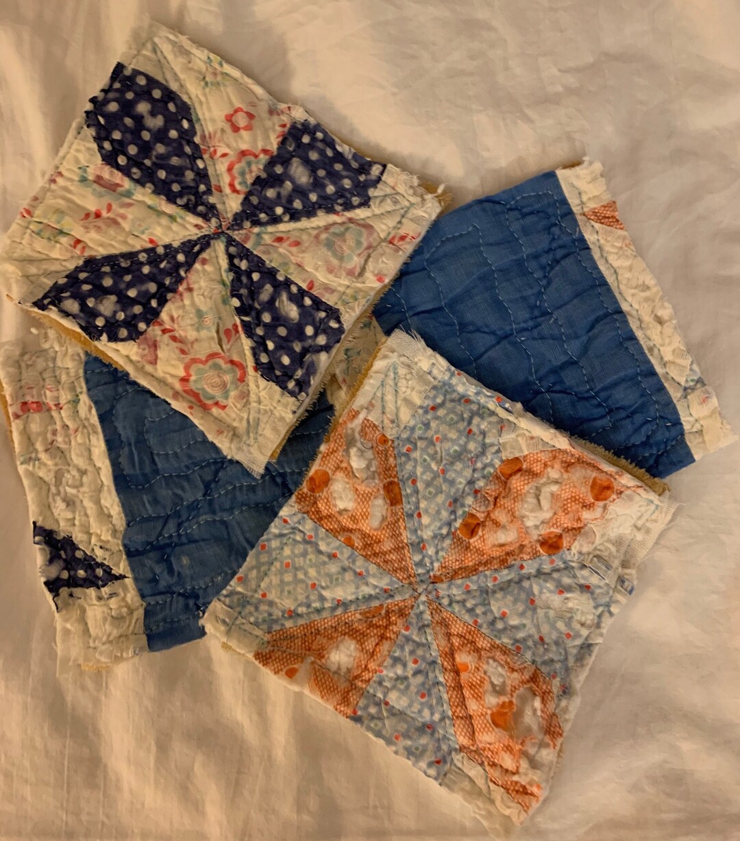 4 Primitive Quilt Block Coasters Mug Rugs Candle Doily Etsy