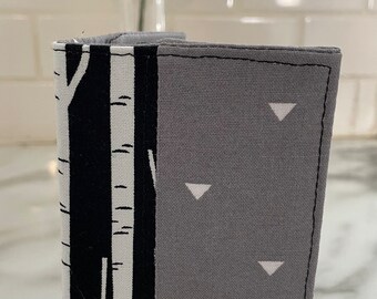 Birch Tree Triangle Black White & Grey Pattern Snap Wallet