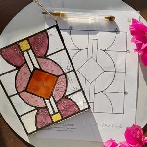 Hobby license Art Deco Circles Digital download pattern DIY stained glass suncatcher