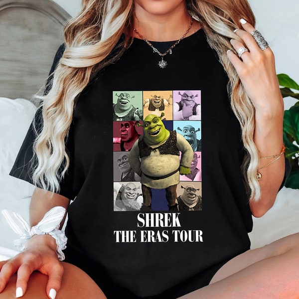 Shrek The Eras Tour Shirt, Can't Today I'm Swamped Shrek Funny Trending Shirt, Shrek and Fiona Shirt, Shrek Face Meme Shirt