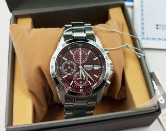 SEIKO SPIRIT SBTQ045 Chronograph Men's Watch Red Limited