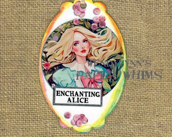 Bookmark, Alice in Wonderland, Vintage, Mid Century Illustration, Retro, Digital Art Print, Gift for Reader, Famous Film, Small Gift, Tag